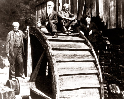 Henry Ford.Harvey Firestone.John Burroughs & Thomas Edison At A Water Wheel C. 1918