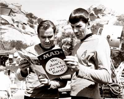 Spock N Kirk Reading Mad Magazine  C. 1966