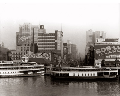 2 Bob Lo Boats Docked In Detroit MI C. 1950