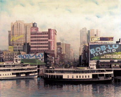 Detroit Riverfront Colorized C. 1926