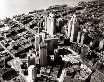 Detroit's Downtown Aerial View C. 1929
