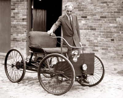 Henry Ford With His 1st Automobile C. 1933