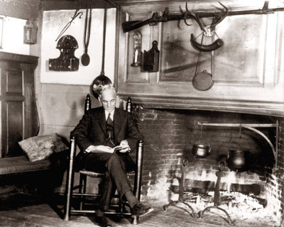 Henry Ford Reading By The Fireplace C. 1923