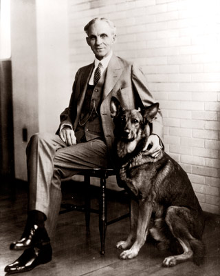 Henry Ford With His Dog C. 1927
